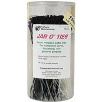Wheels Manufacturing Zip Ties - Black 200 x 2.5mm 600ct Jar