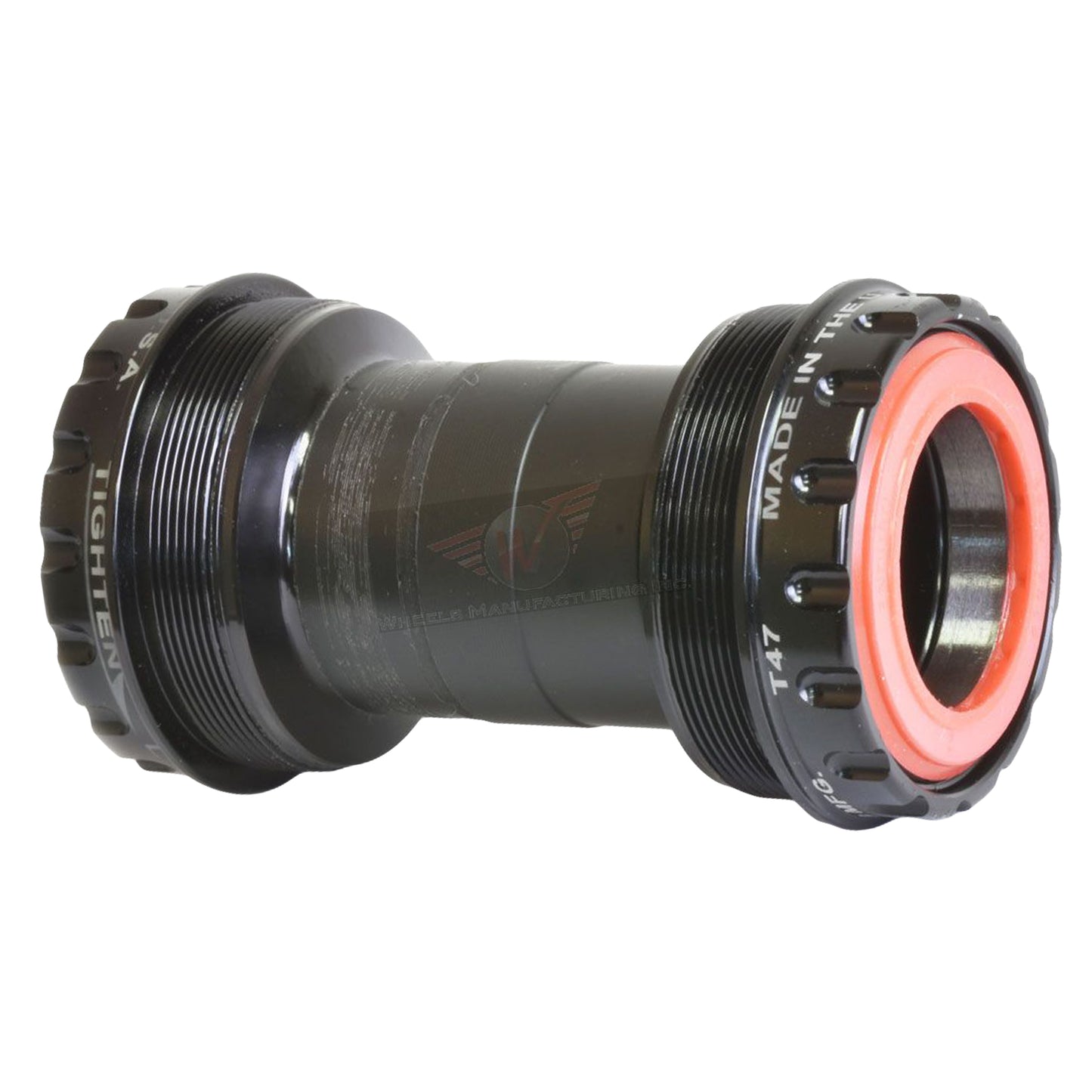 Wheels Manufacturing T47 Outboard Bottom Bracket - DUB Spindle ABEC-3 Bearing BLK